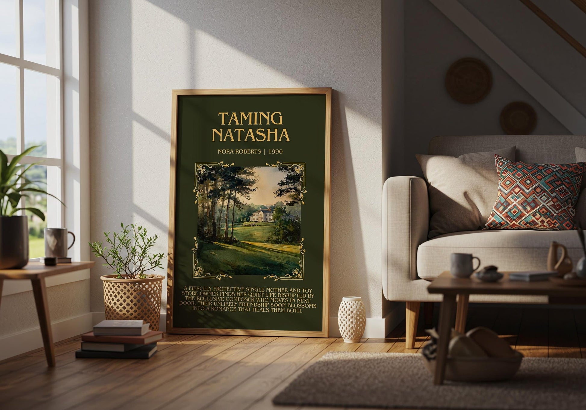 Taming Natasha minimalist poster paired in gallery wall – literary art prints