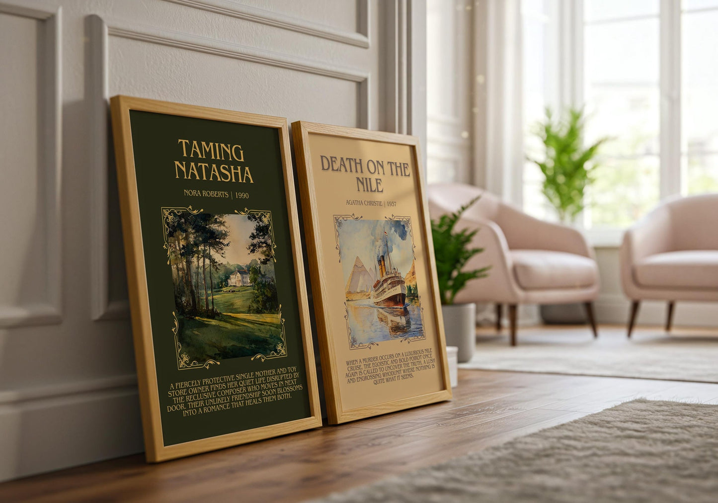 Taming Natasha minimalist book poster framed on wall – romance wall art