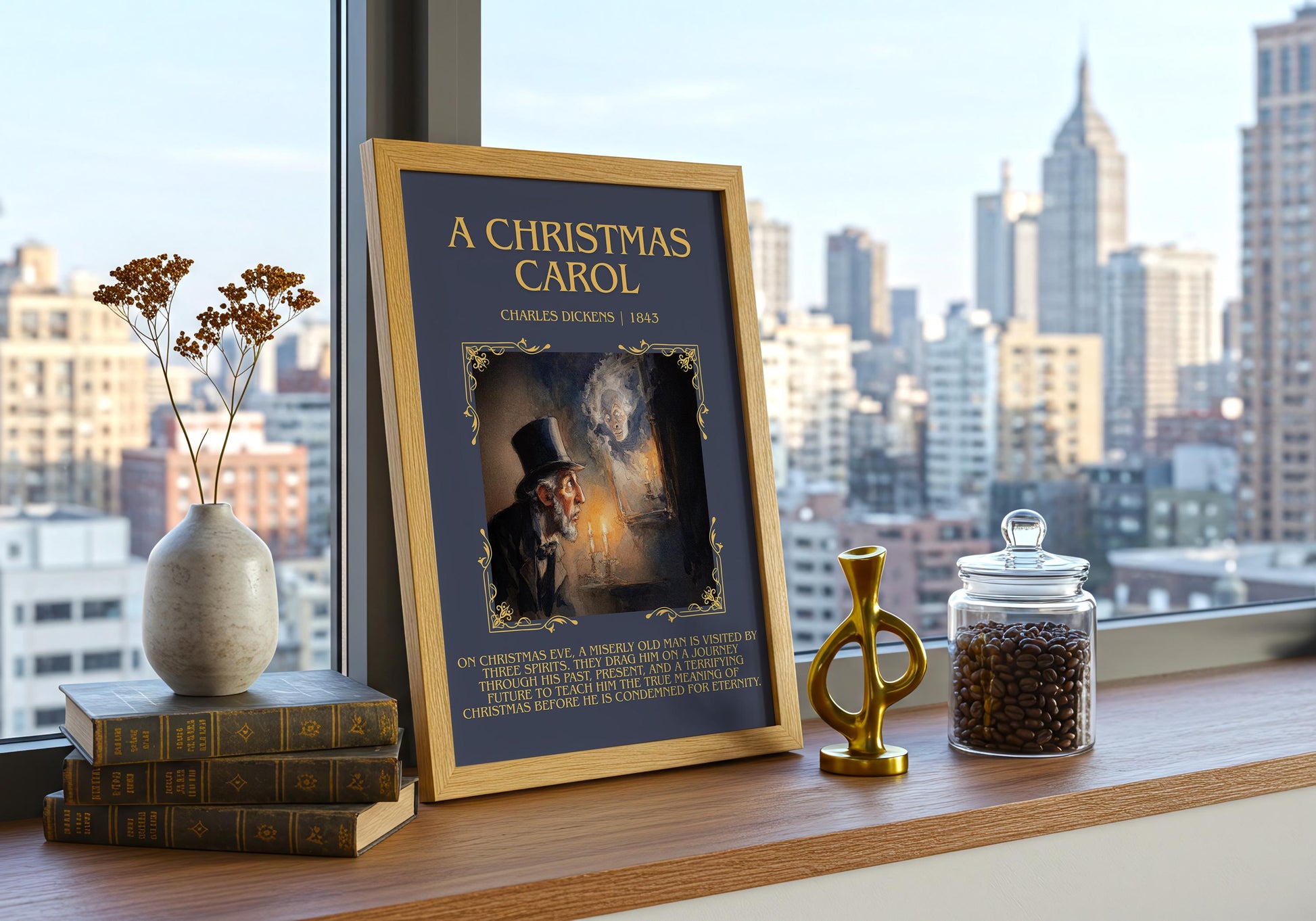 A Christmas Carol by Charles Dickens | Book Poster | Literary Art Gift For Book Lover | Novel Inspired Wall Art | Free Delivery