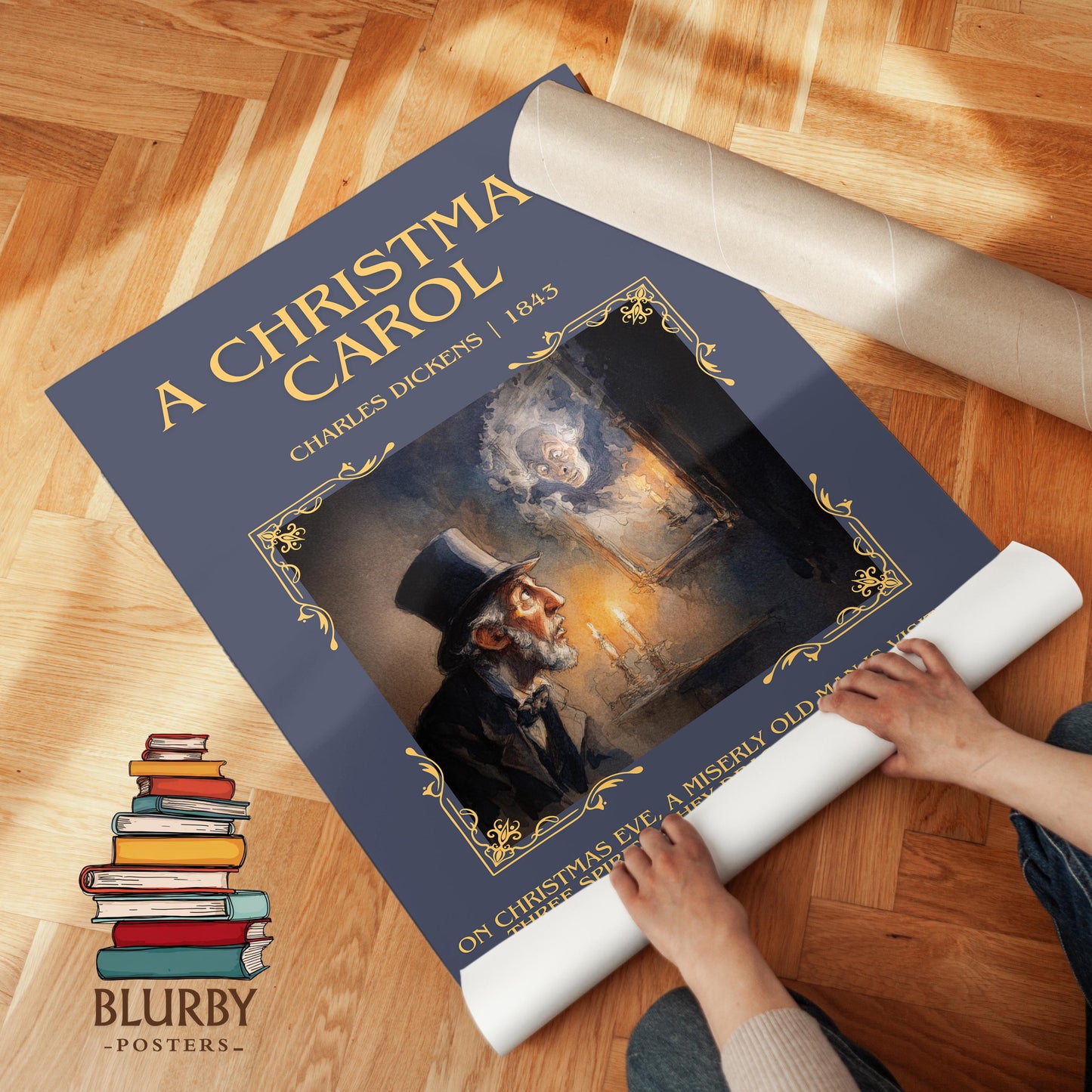 A Christmas Carol by Charles Dickens | Book Poster | Literary Art Gift For Book Lover | Novel Inspired Wall Art | Free Delivery