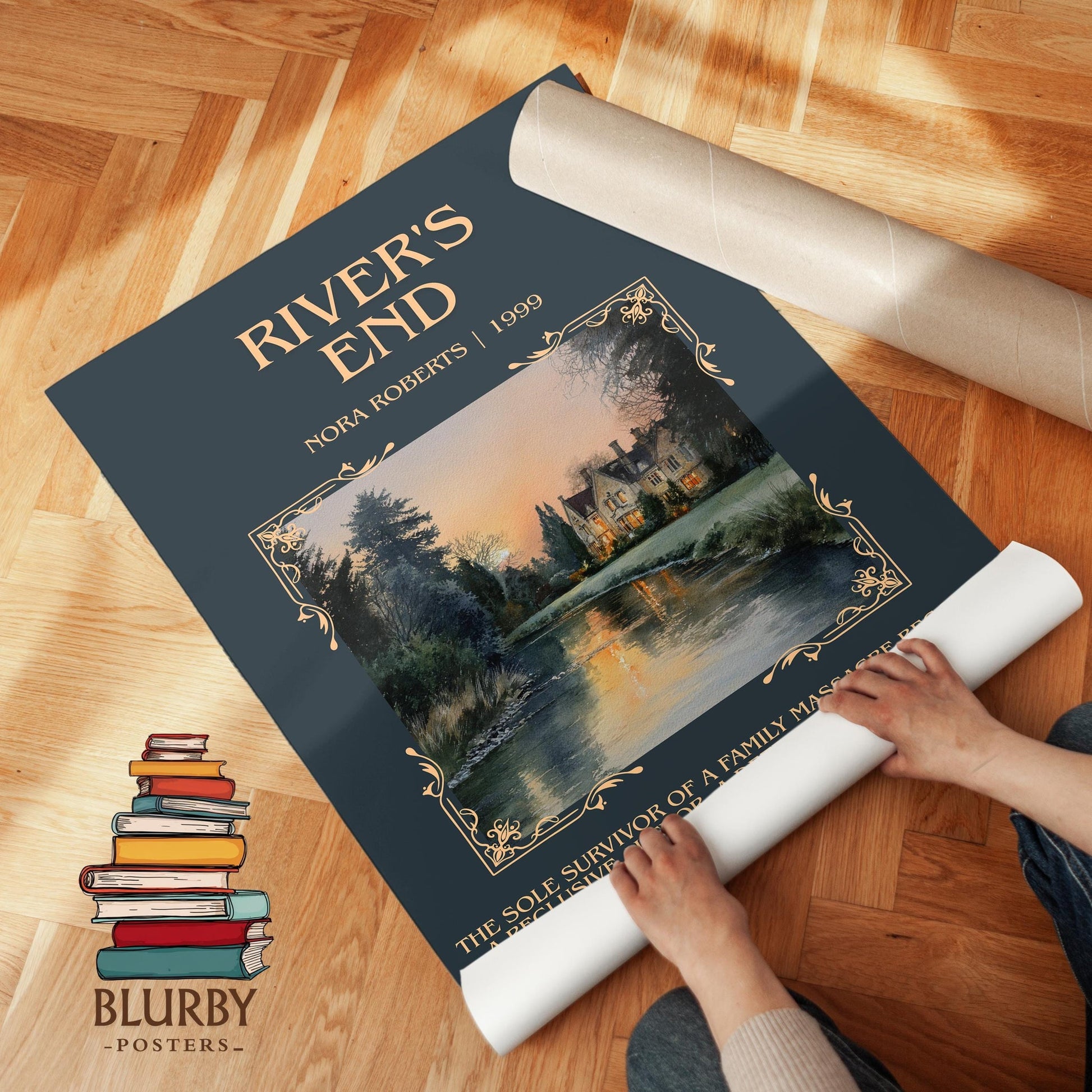 River's End book poster packaging – museum-quality print rolled in protective tube