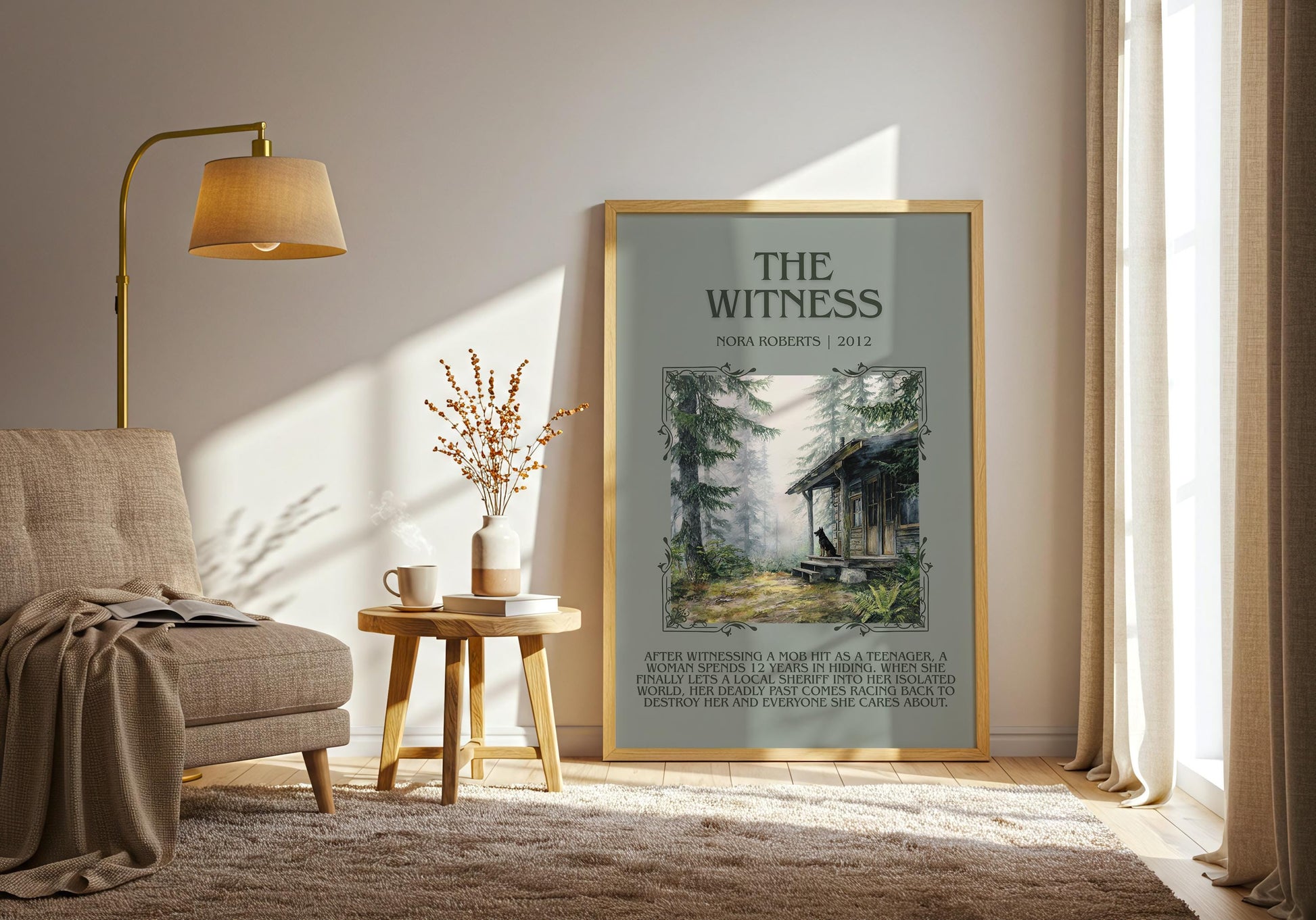 The Witness by Nora Roberts | Book Poster | Literary Art Gift For Book Lover | Novel Inspired Wall Art | Free Delivery