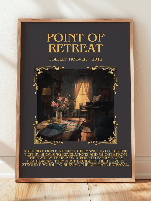 Point Of Retreat minimalist print in frame leaning in hallway – romance wall art