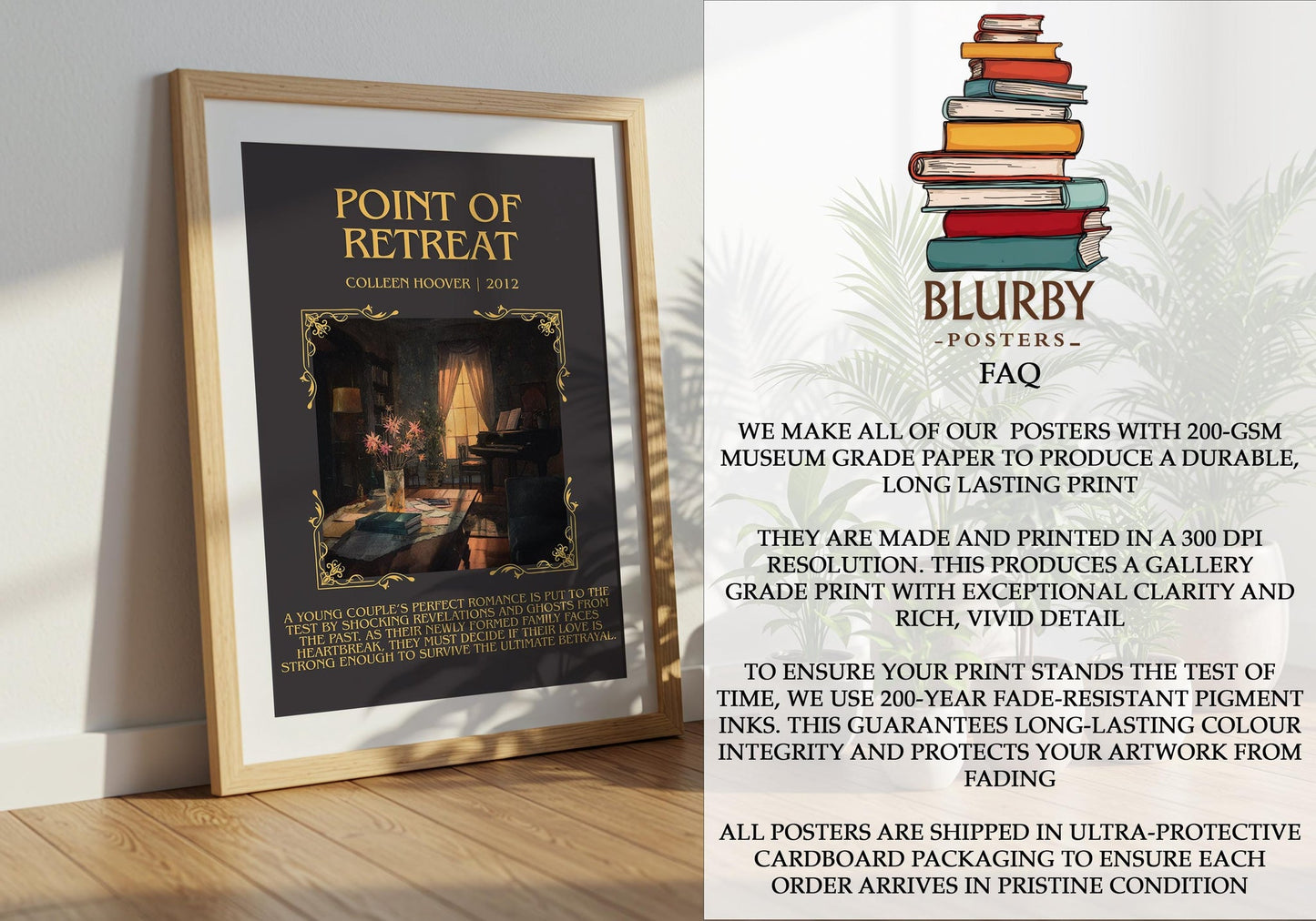 Point Of Retreat minimalist literary print detail – Colleen Hoover book art
