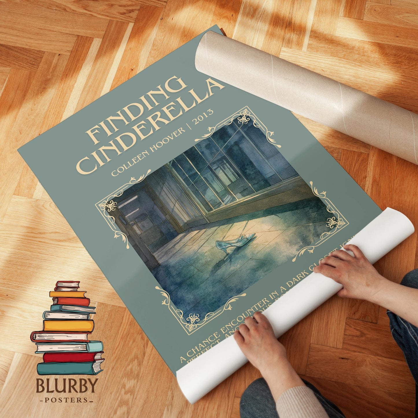 Finding Cinderella book poster packaging – museum-quality print rolled in protective tube