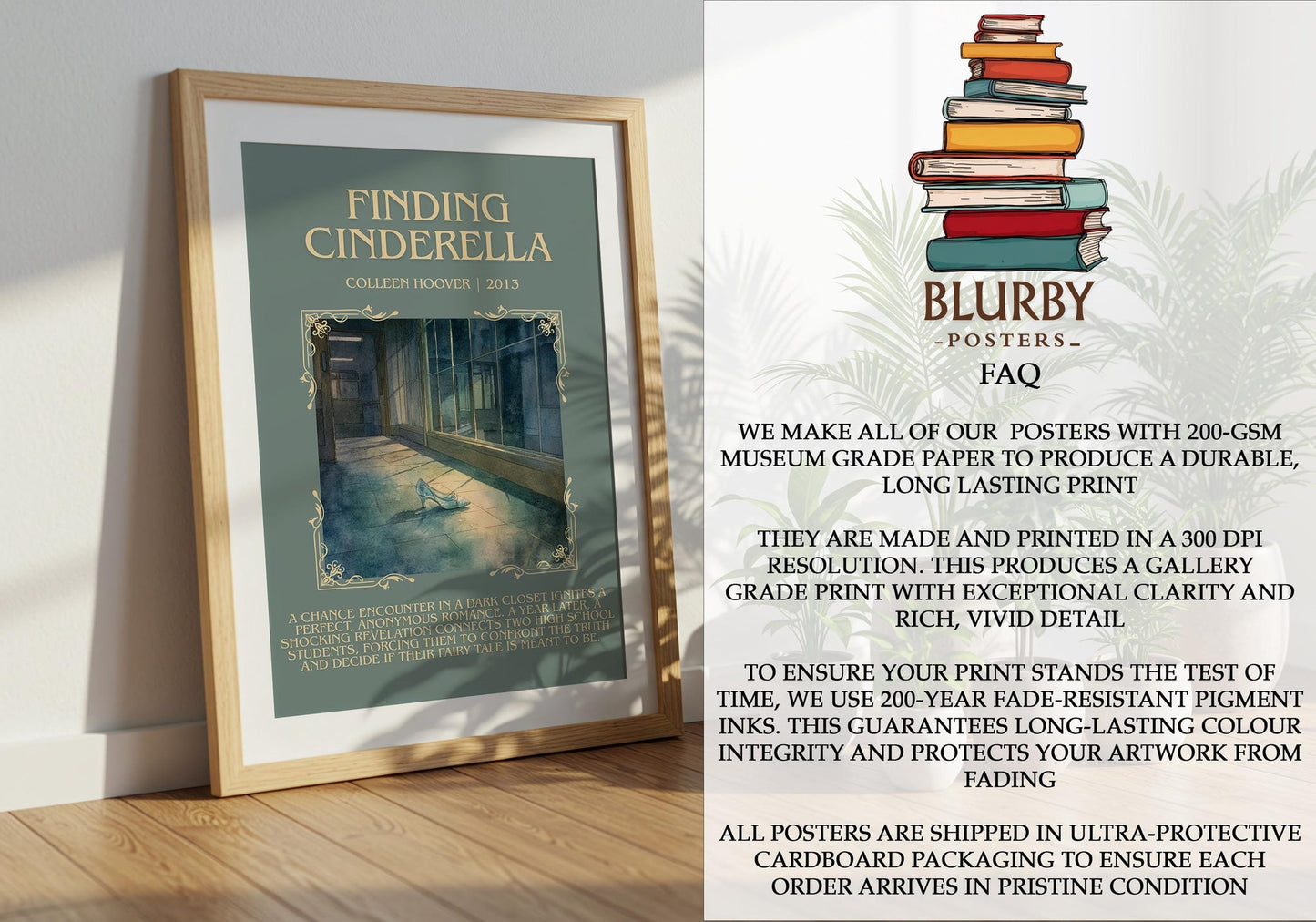 Finding Cinderella minimalist literary print detail – Colleen Hoover book art