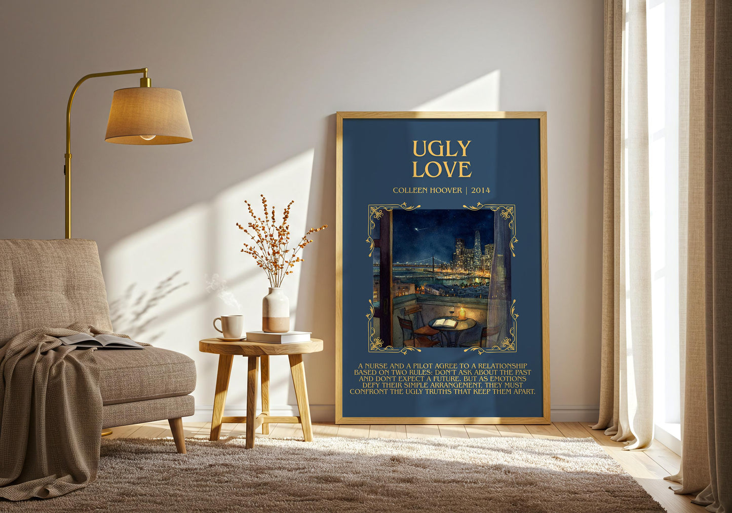 Ugly Love by Colleen Hoover | Book Poster | Literary Art Gift For Book Lover | Novel Inspired Wall Art | Free Delivery