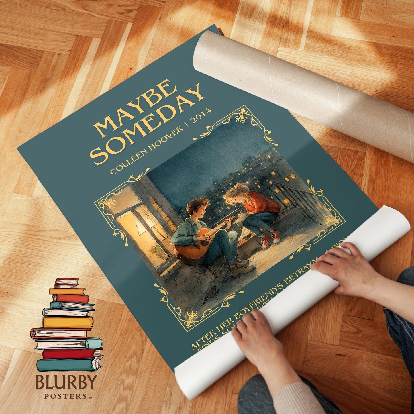 Maybe Someday book poster packaging – museum-quality print rolled in protective tube