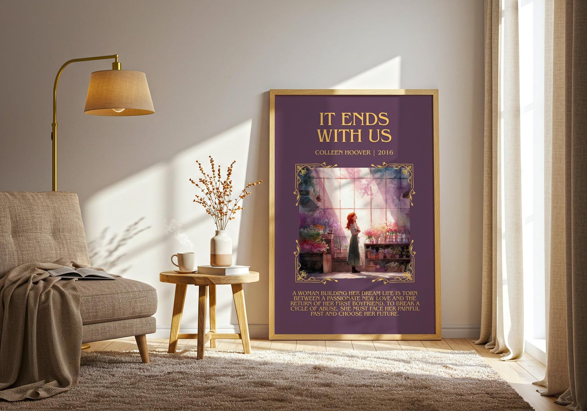 It Ends with Us by Colleen Hoover | Book Poster | Literary Art Gift For Book Lover | Novel Inspired Wall Art | Free Delivery