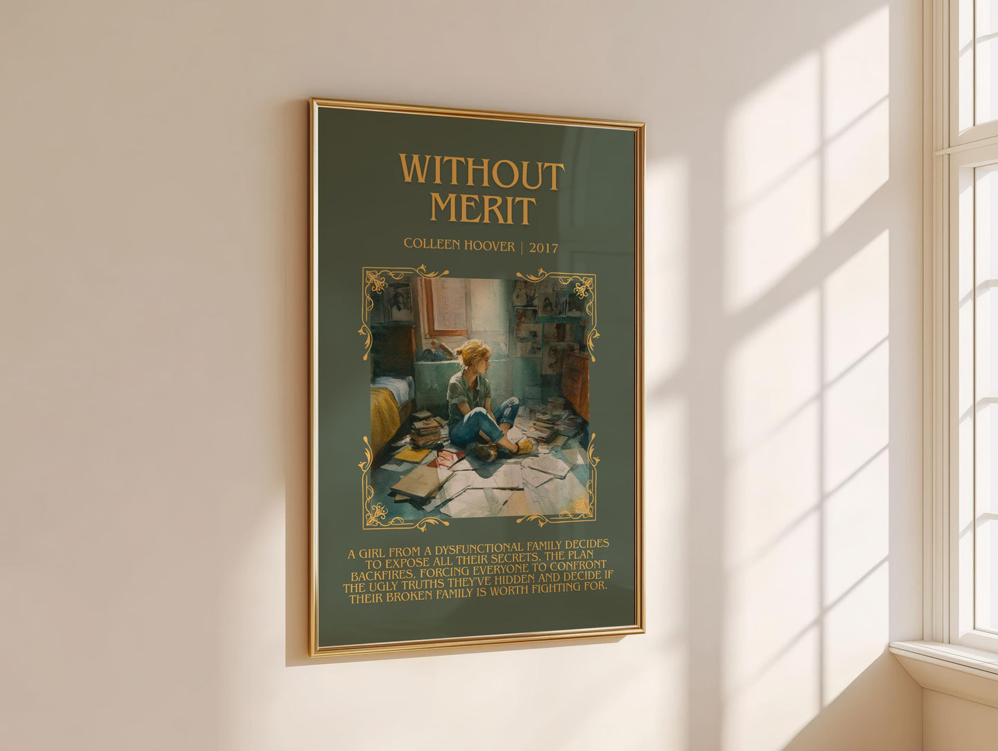 Without Merit by Colleen Hoover | Book Poster | Literary Art Gift For Book Lover | Novel Inspired Wall Art | Free Delivery
