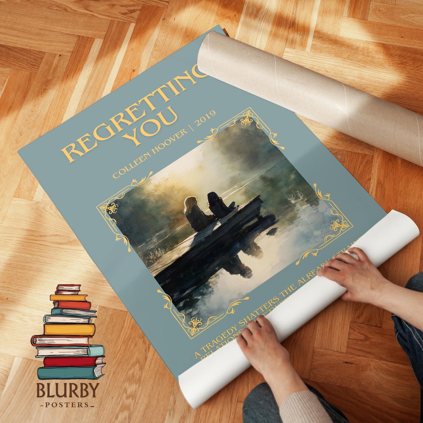 Regretting You book poster packaging – museum-quality print rolled in protective tube