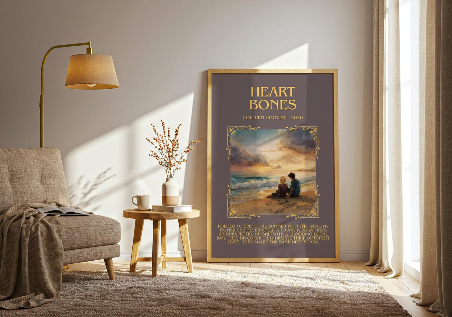 Heart Bones minimalist poster paper finish options – matte satin gloss