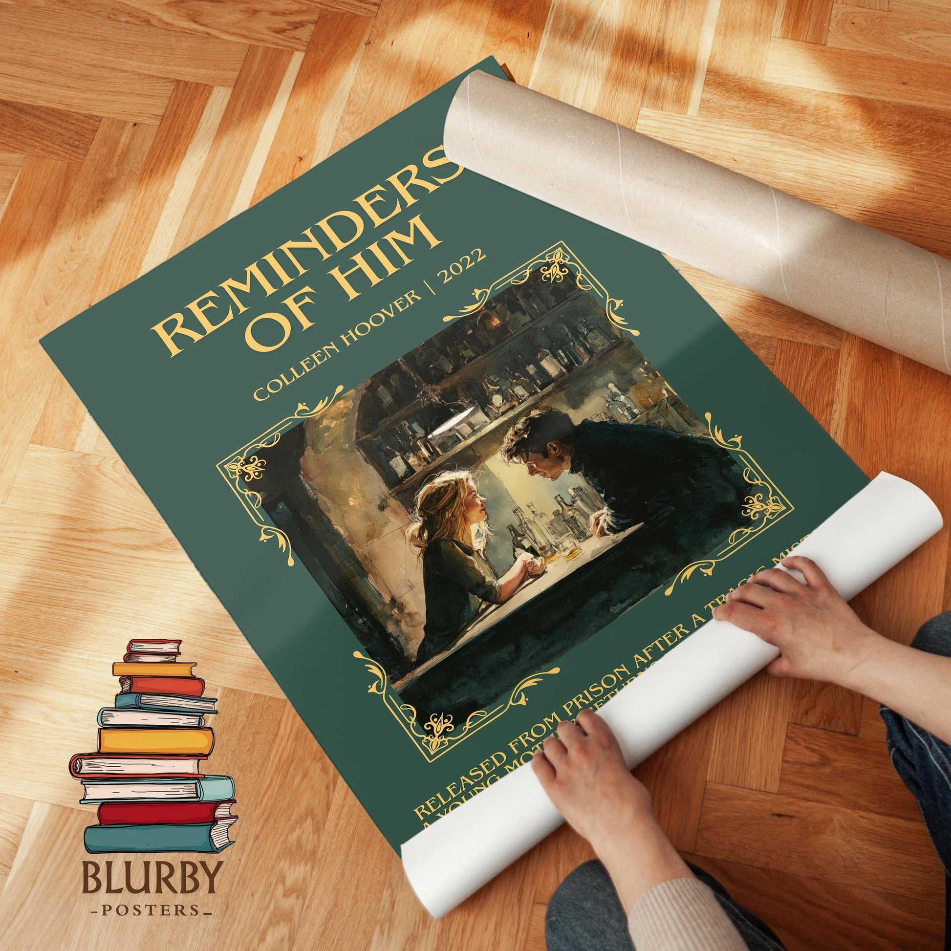 Reminders of Him book poster packaging – museum-quality print rolled in protective tube