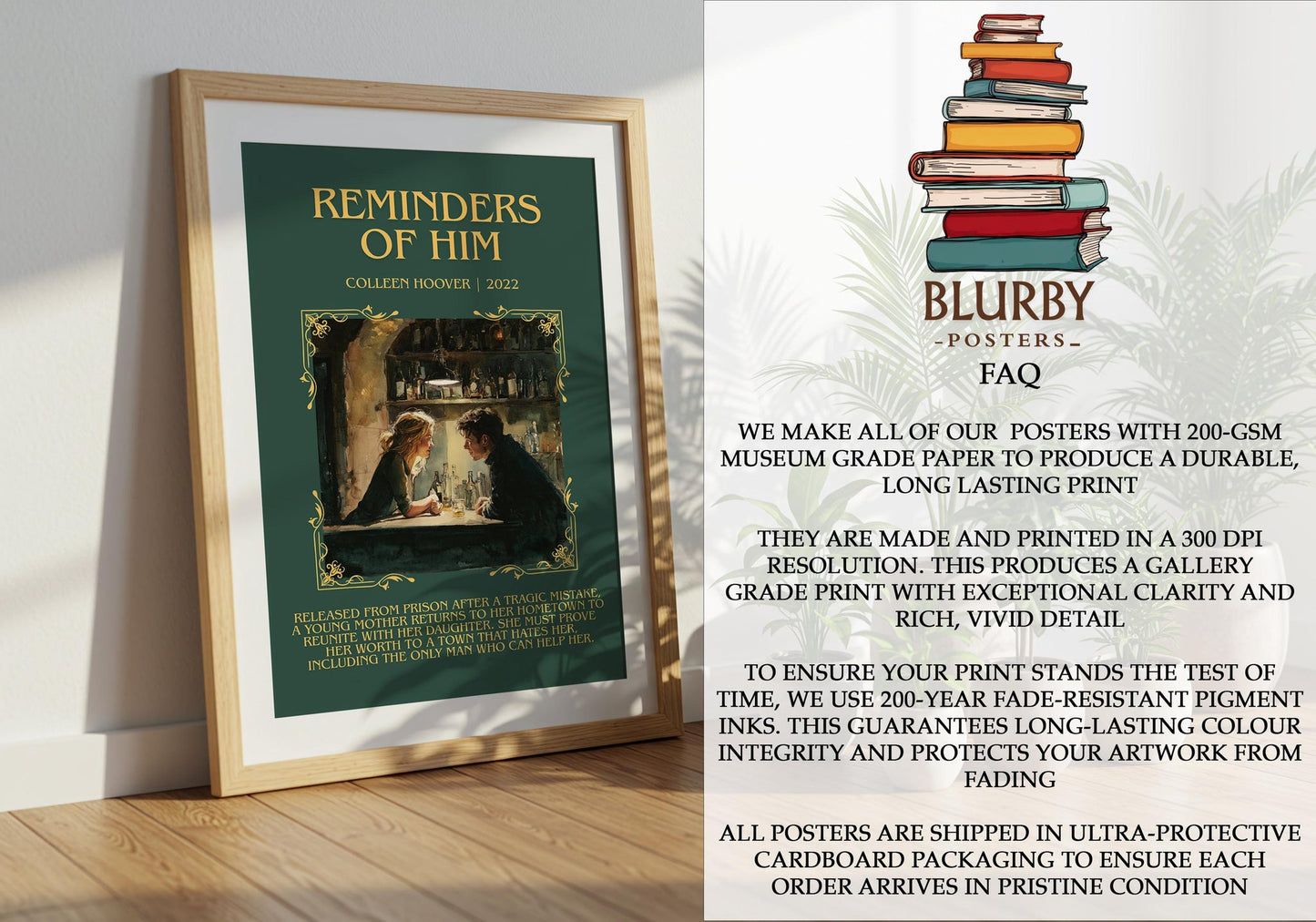 Reminders of Him minimalist literary print detail – Colleen Hoover book art