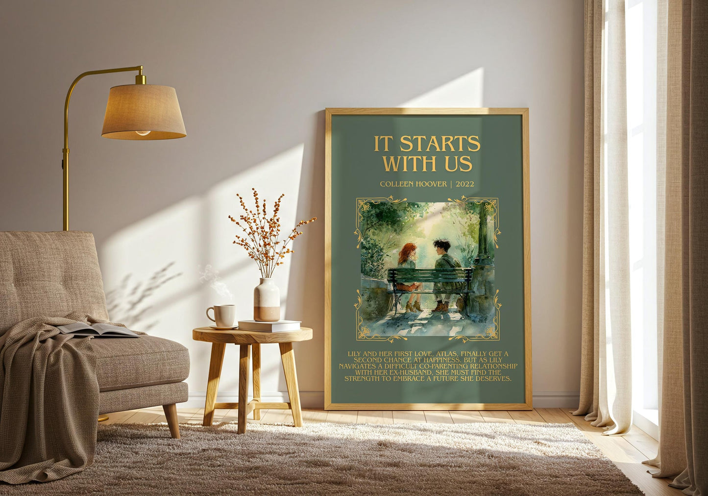 It Starts With Us minimalist poster paper finish options – matte satin gloss