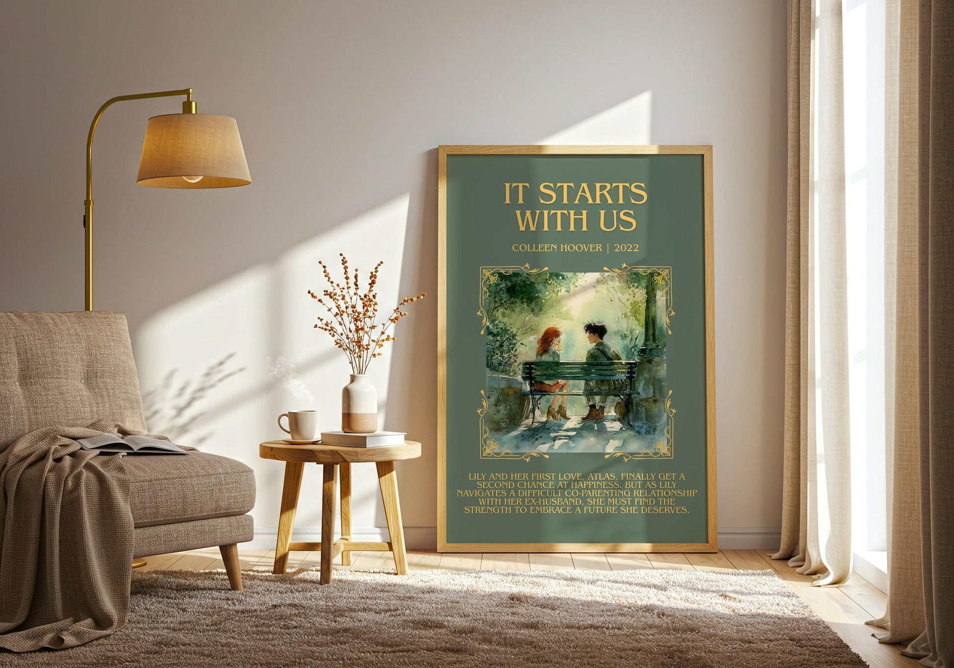 It Starts With Us minimalist poster paper finish options – matte satin gloss