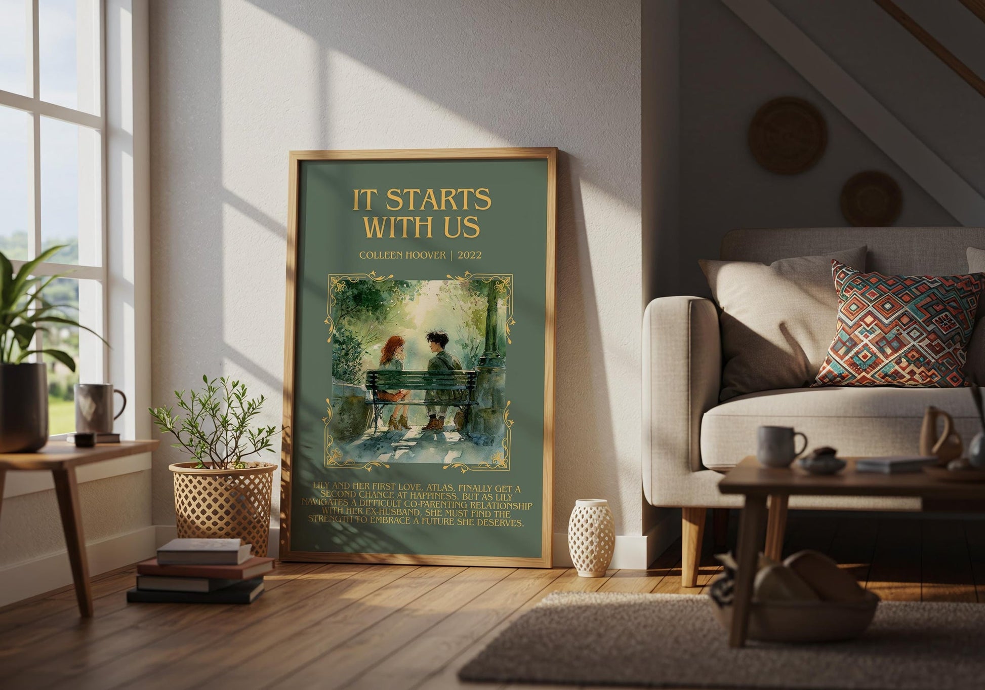 It Starts With Us minimalist poster paired in gallery wall – literary art prints