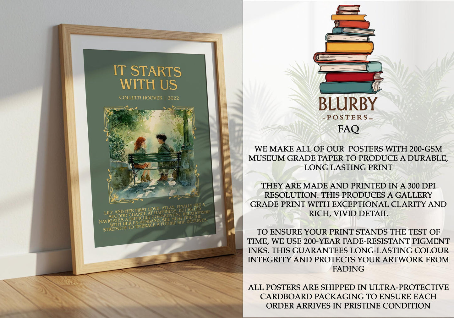 It Starts With Us minimalist literary print detail – Colleen Hoover book art