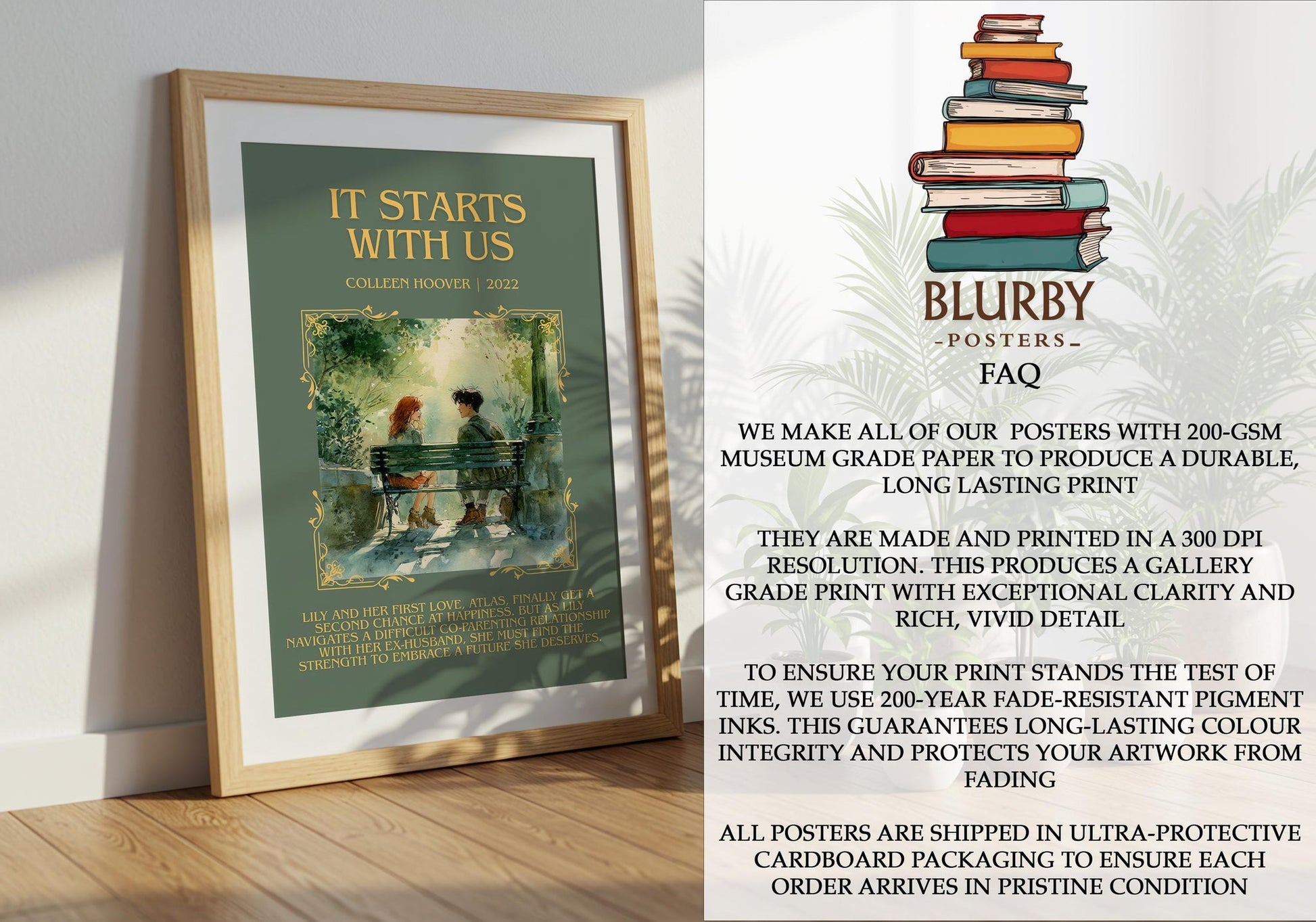 It Starts With Us minimalist literary print detail – Colleen Hoover book art