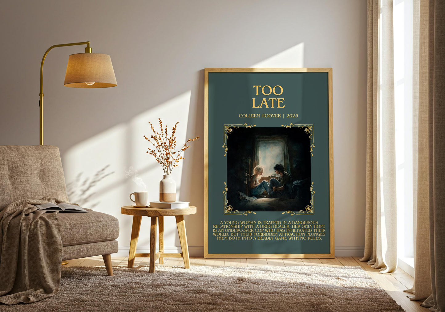 Too Late by Colleen Hoover | Book Poster | Literary Art Gift For Book Lover | Novel Inspired Wall Art | Free Delivery