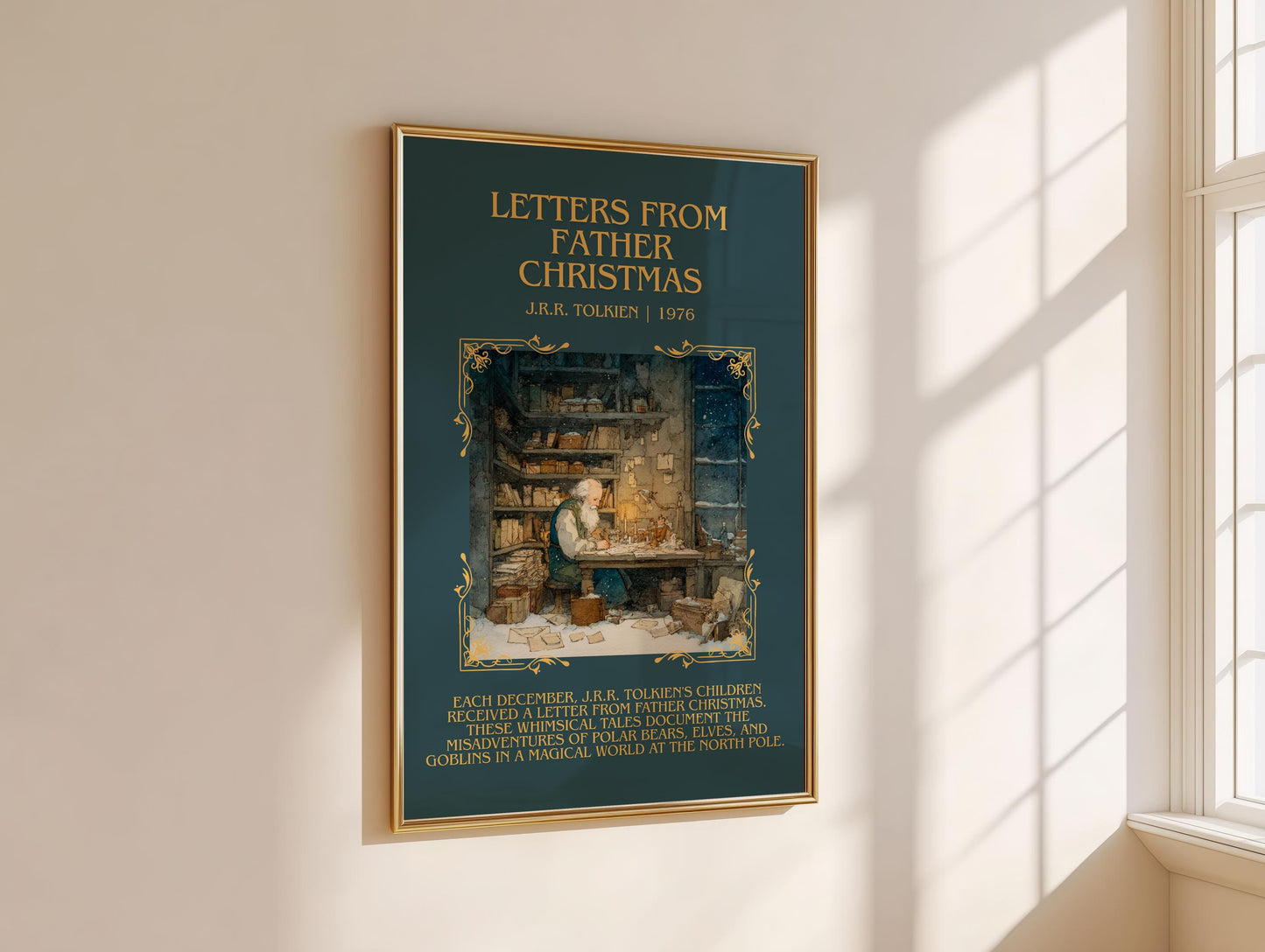 Letters From Father Christmas by J.R.R. Tolkien | Book Poster | Literary Art Gift For Book Lover | Novel Inspired Wall Art | Free Delivery