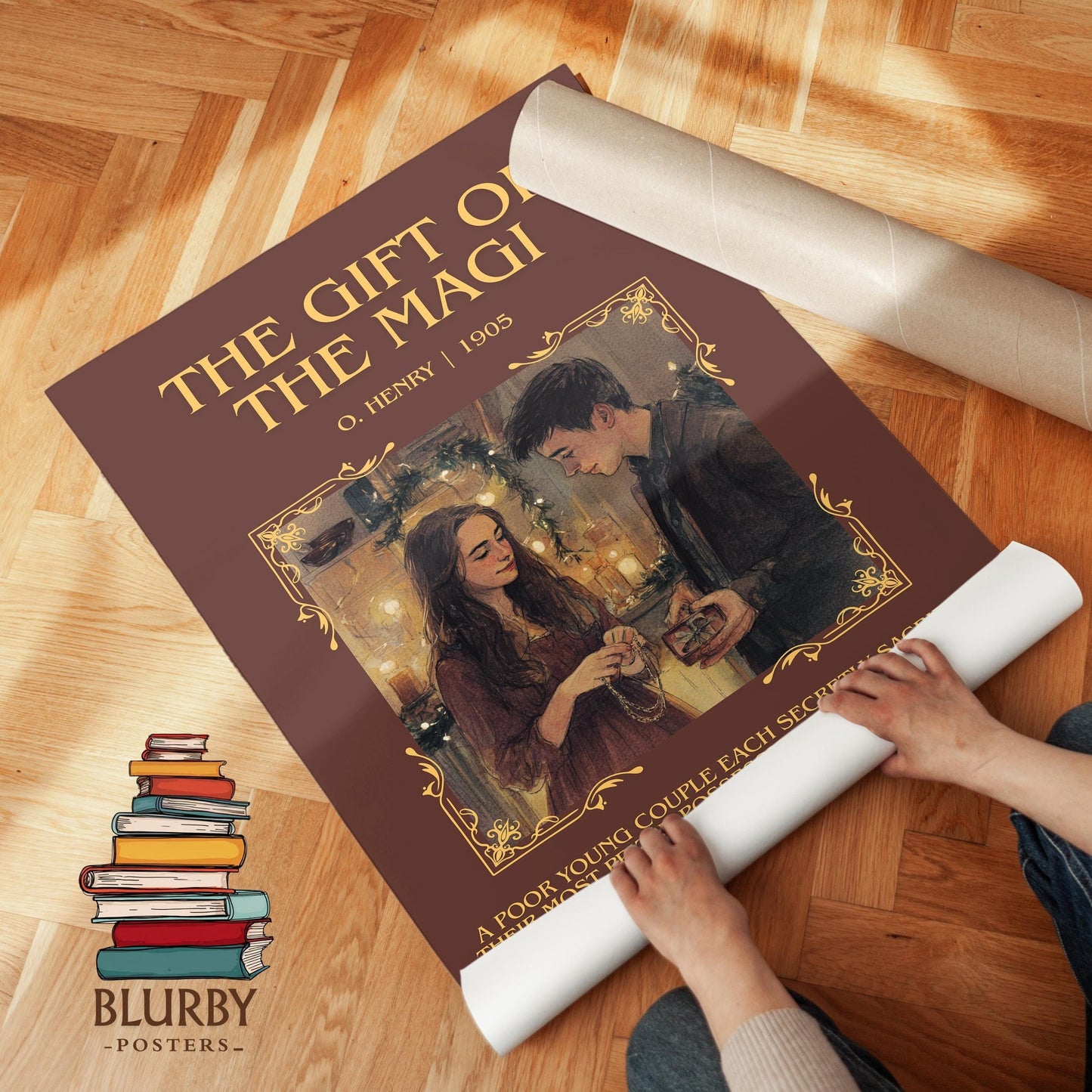 The Gift Of The Magi book poster packaging – museum-quality print rolled in protective tube