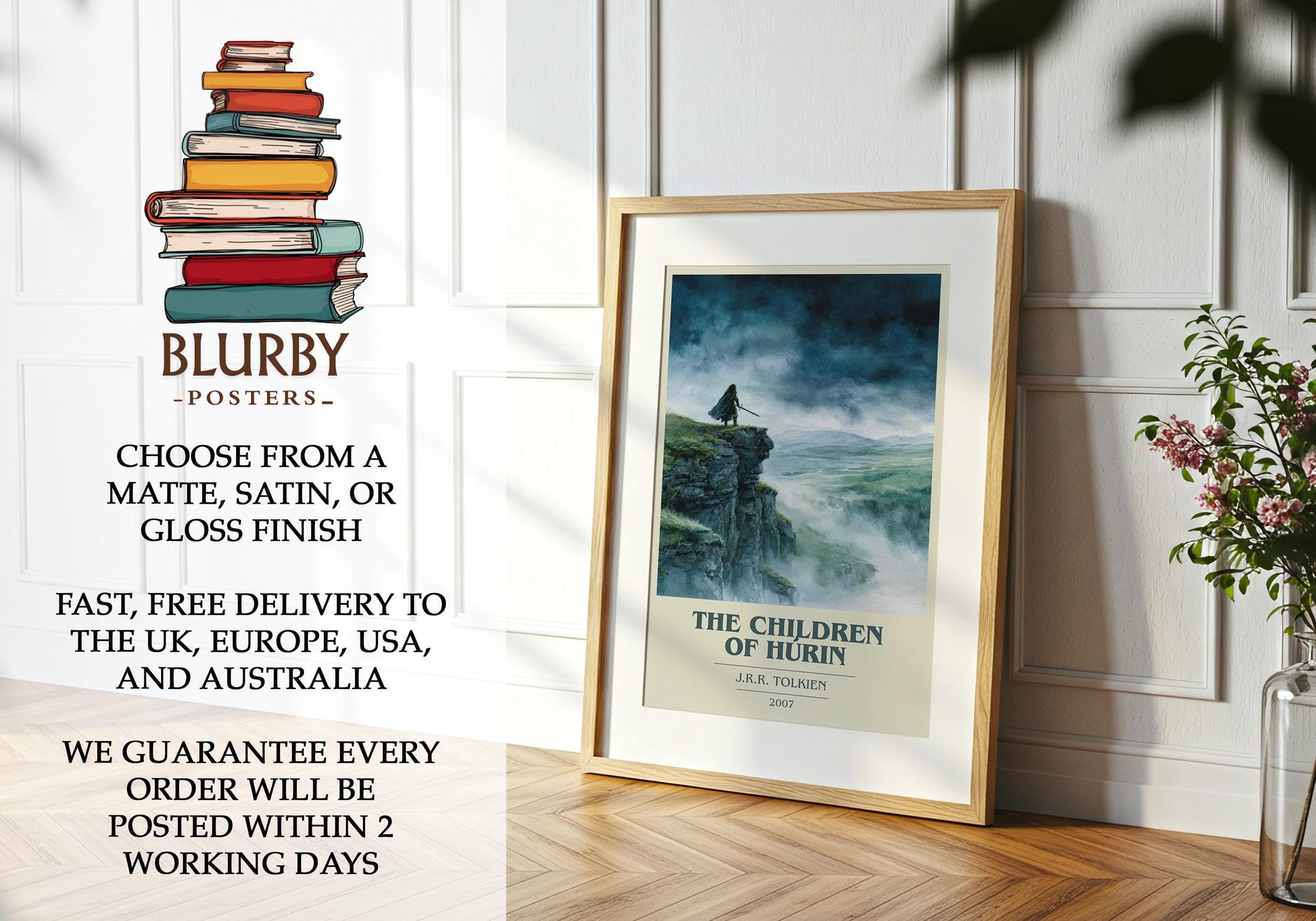 The Children of Húrin by J.R.R. Tolkien | Book Poster | Literary Art Gift For Book Lover | Novel Inspired Wall Art