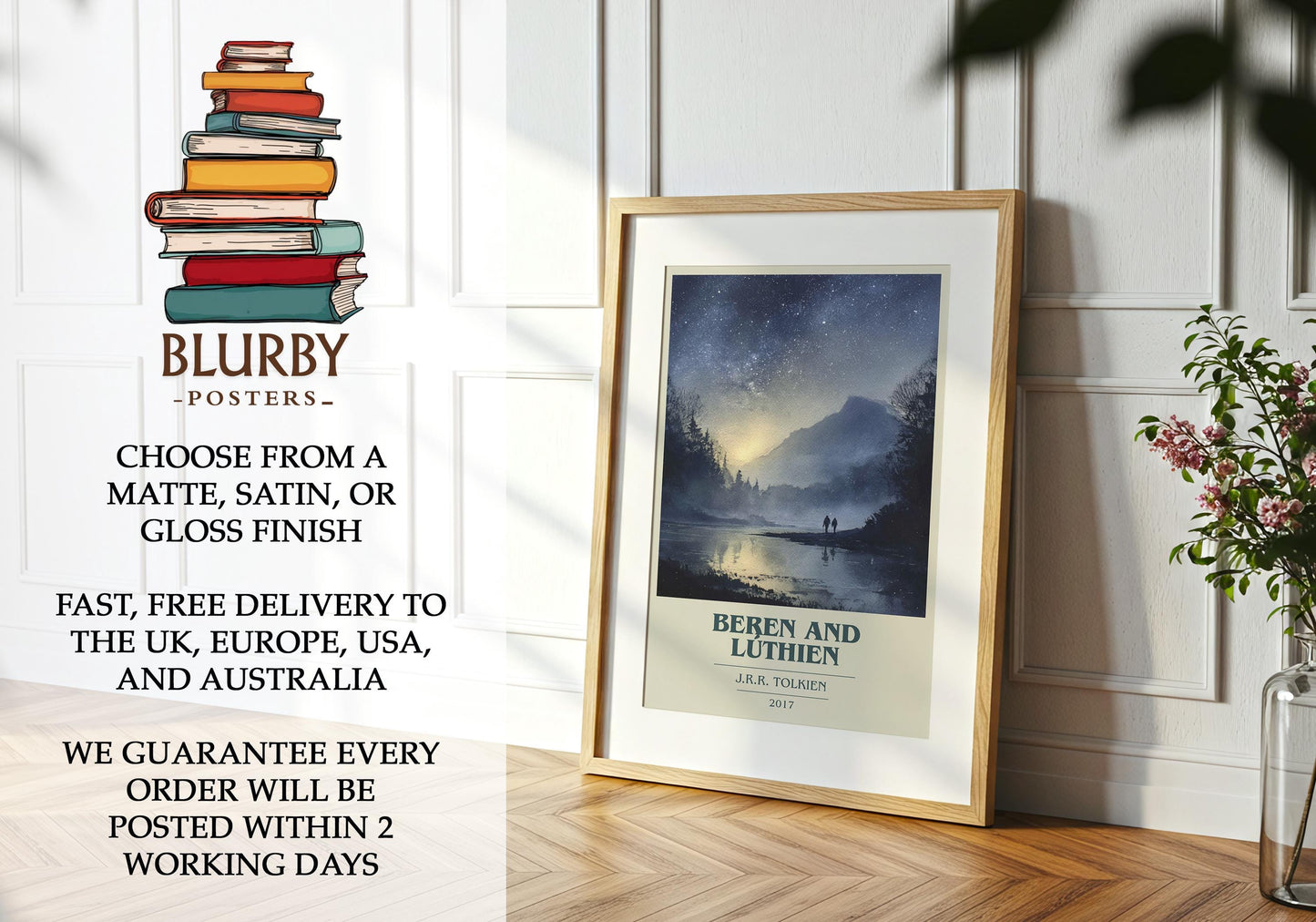 Beren and Luthien by J.R.R. Tolkien | Book Poster | Literary Art Gift For Book Lover | Novel Inspired Wall Art