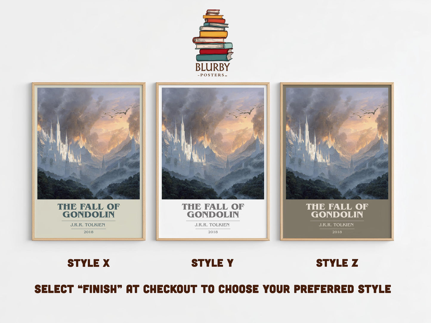 The Fall Of Gondolin by J.R.R. Tolkien | Book Poster | Literary Art Gift For Book Lover | Novel Inspired Wall Art