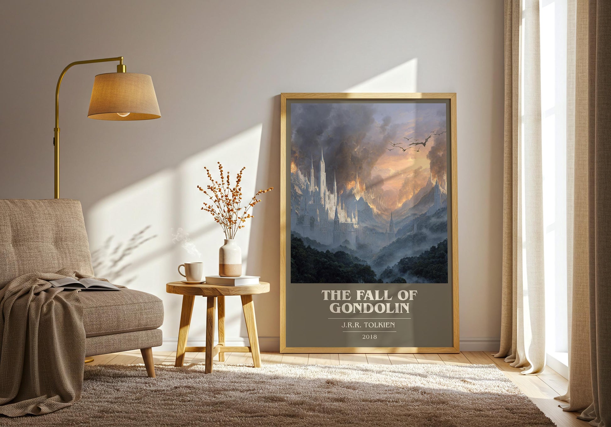 The Fall Of Gondolin by J.R.R. Tolkien | Book Poster | Literary Art Gift For Book Lover | Novel Inspired Wall Art