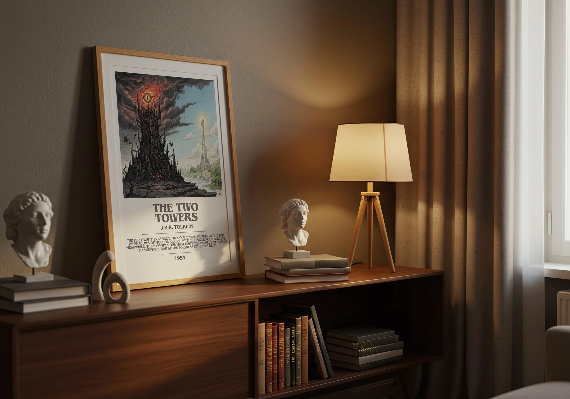 The Two Towers by J.R.R. Tolkien | Book Poster | Literary Art Gift For Book Lover | Novel Inspired Wall Art | Free Delivery