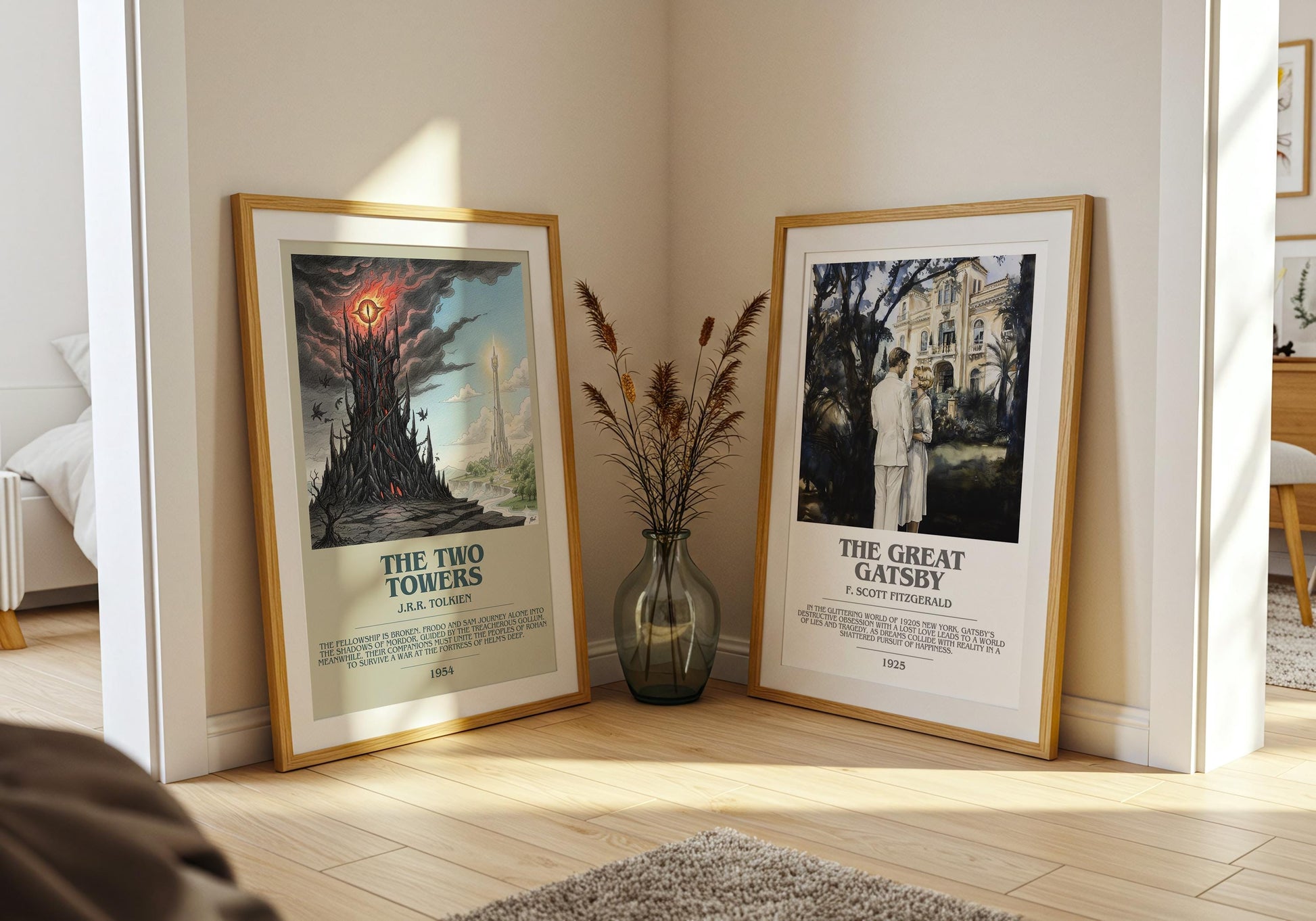 The Two Towers by J.R.R. Tolkien | Book Poster | Literary Art Gift For Book Lover | Novel Inspired Wall Art | Free Delivery