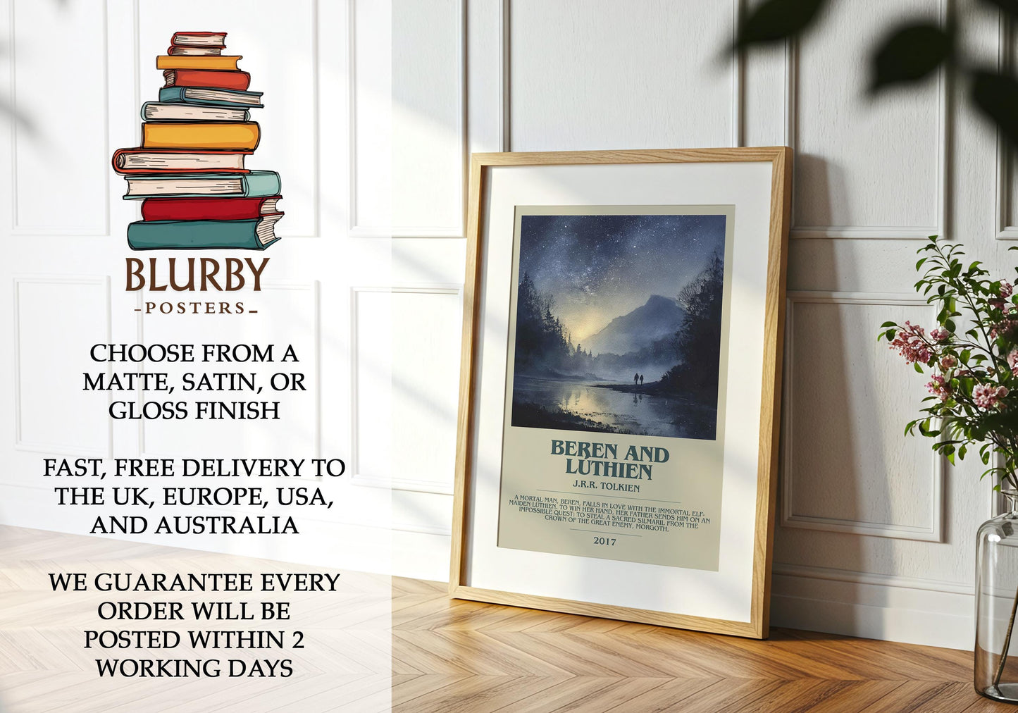 Beren and Luthien by J.R.R. Tolkien | Book Poster | Literary Art Gift For Book Lover | Novel Inspired Wall Art