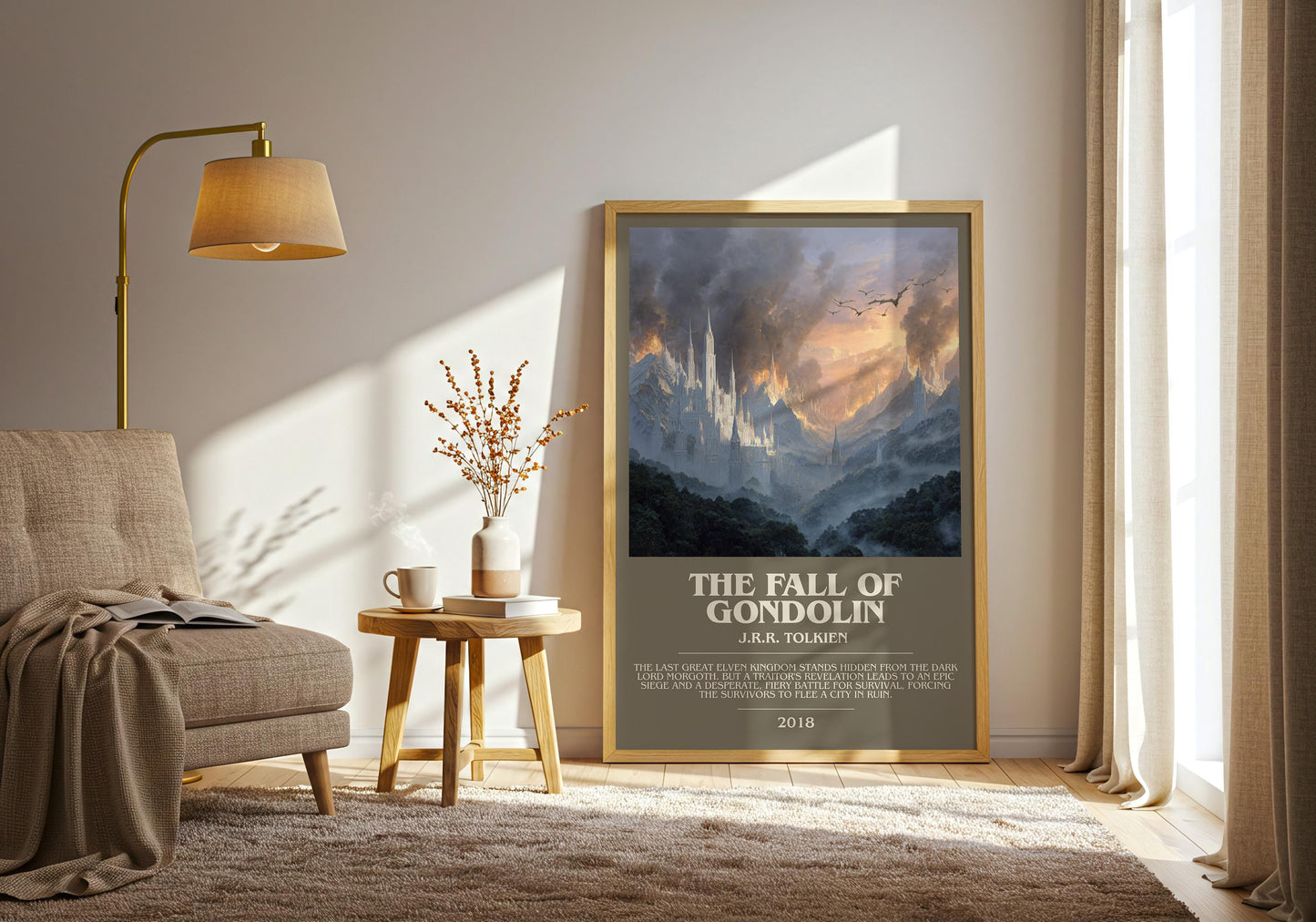 The Fall Of Gondolin by J.R.R. Tolkien | Book Poster | Literary Art Gift For Book Lover | Novel Inspired Wall Art