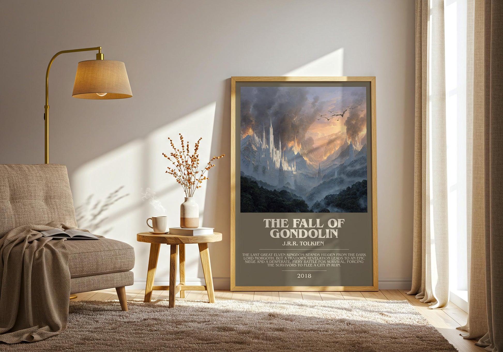 The Fall Of Gondolin by J.R.R. Tolkien | Book Poster | Literary Art Gift For Book Lover | Novel Inspired Wall Art