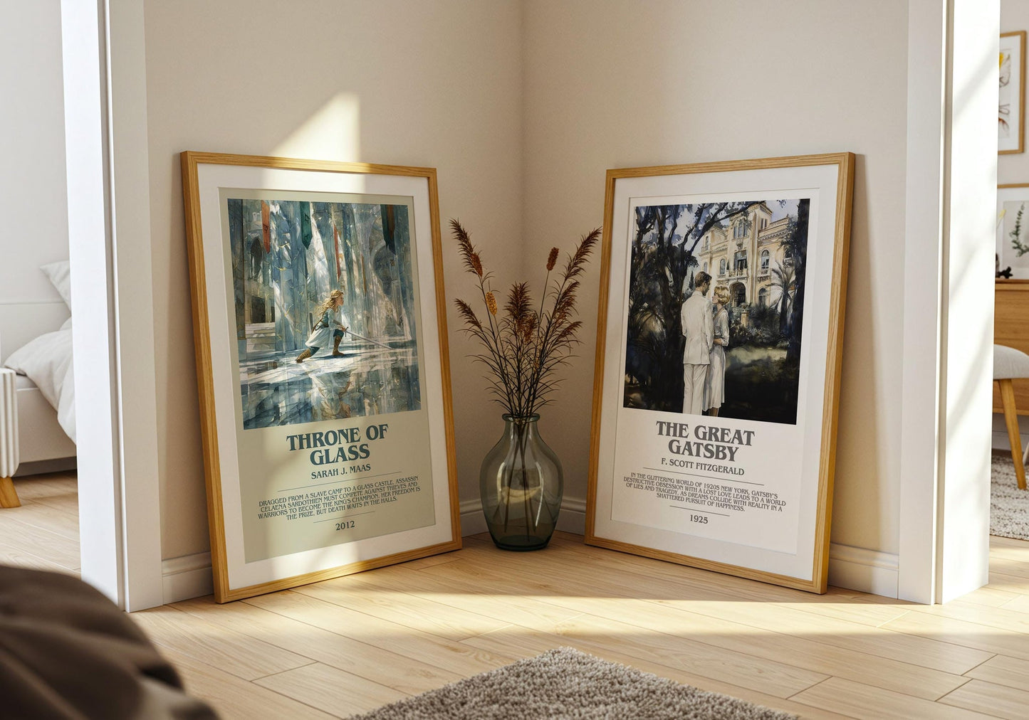 Throne of Glass bookish poster paired in gallery wall – literary art prints