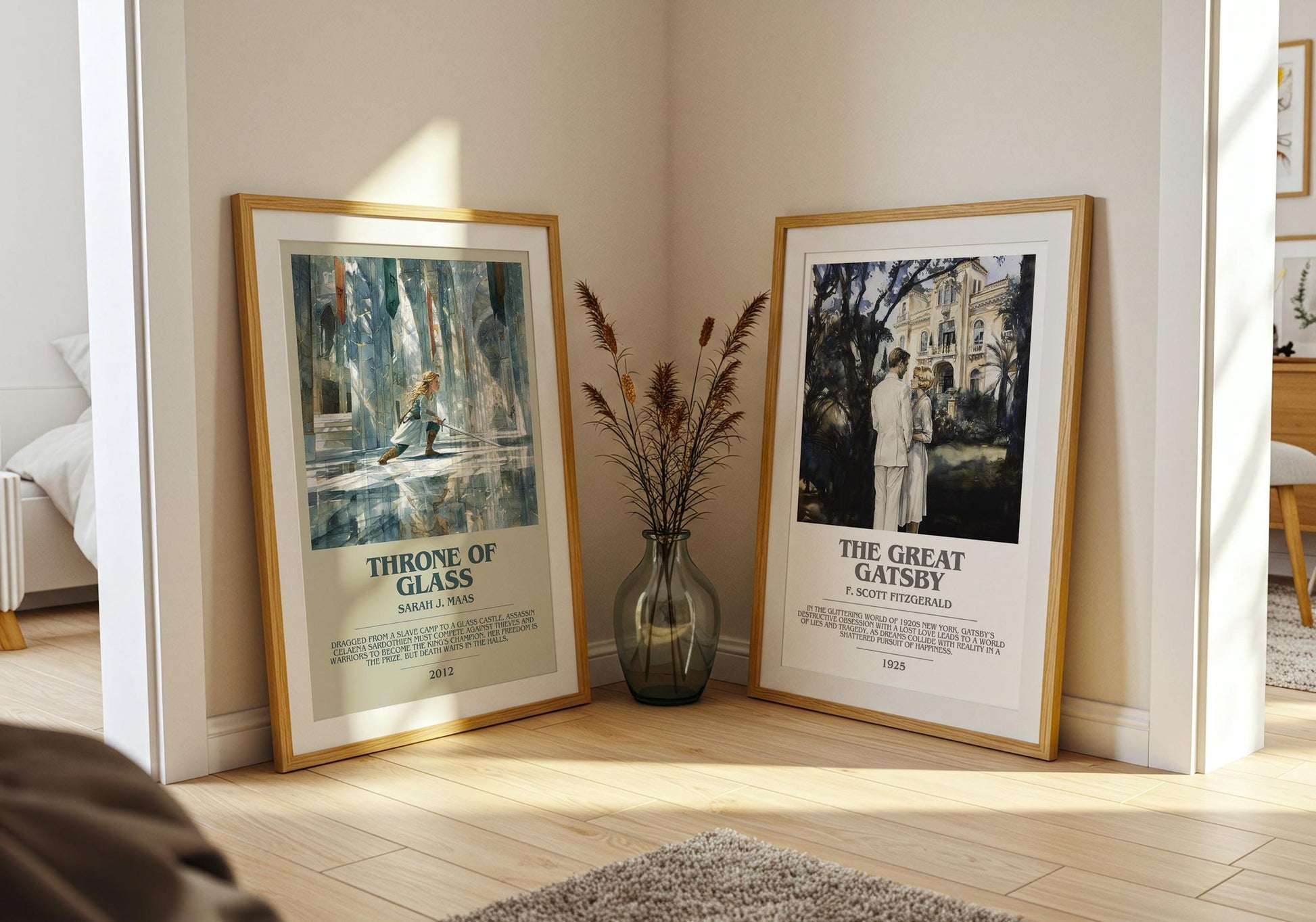Throne of Glass bookish poster paired in gallery wall – literary art prints
