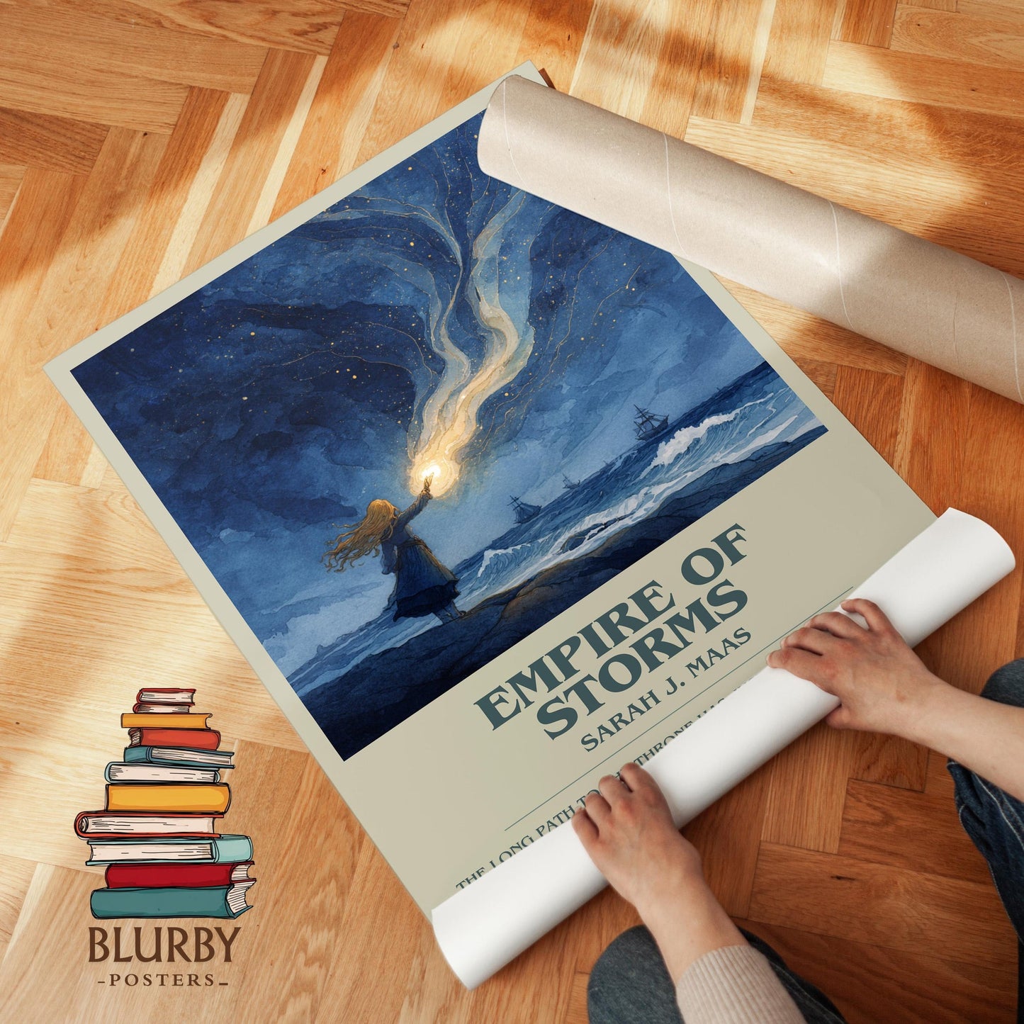 Empire of Storms book poster packaging – museum-quality print rolled in protective tube