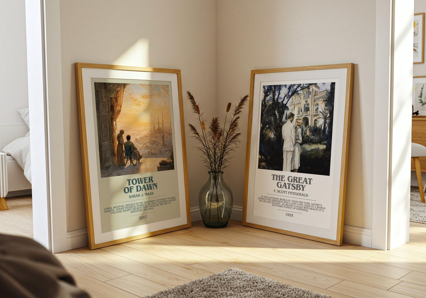 Tower of Dawn bookish poster paired in gallery wall – literary art prints