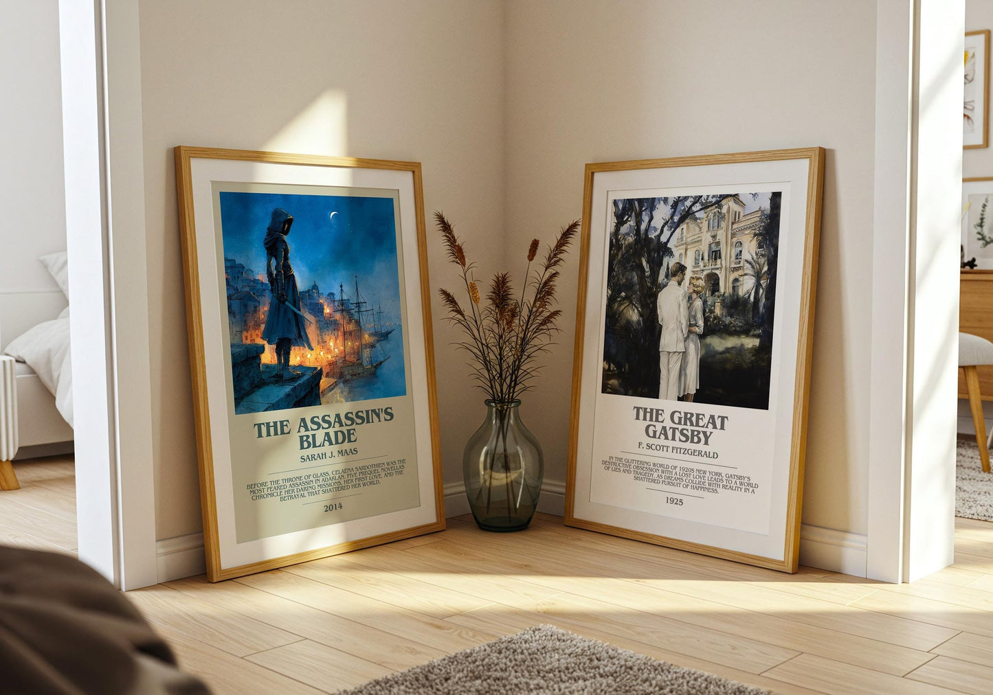 The Assassin's Blade bookish poster paired in gallery wall – literary art prints