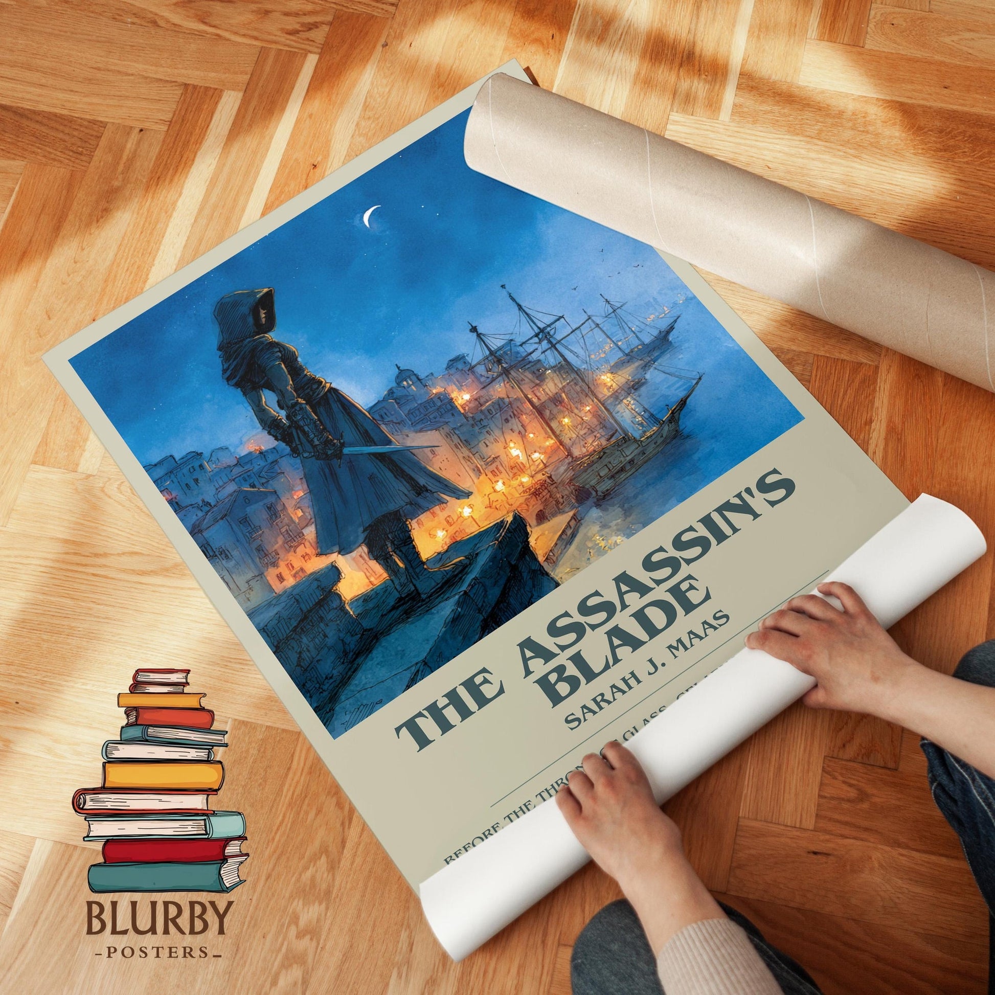 The Assassin's Blade book poster packaging – museum-quality print rolled in protective tube