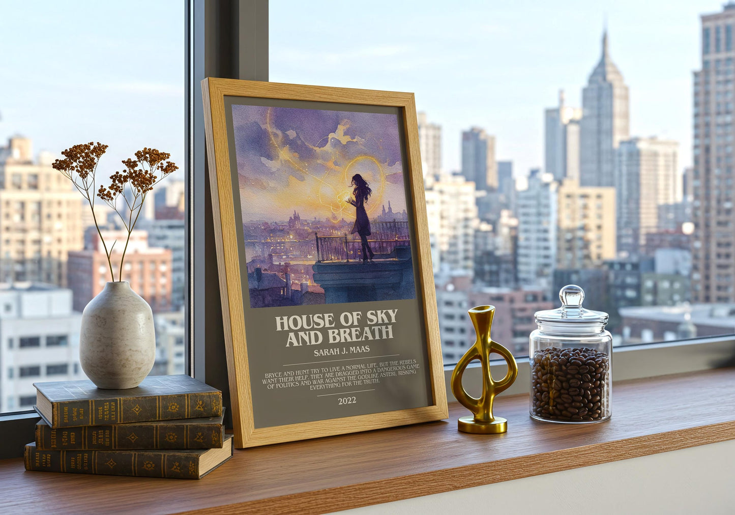 House of Sky and Breath bookish book poster framed on wall – fantasy wall art