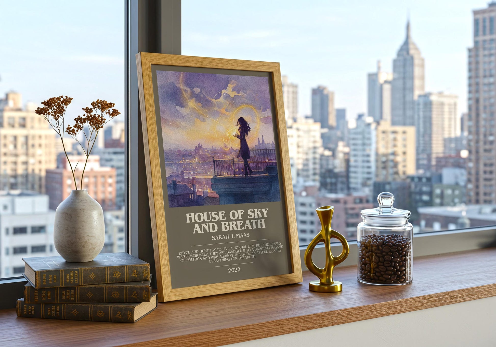 House of Sky and Breath bookish book poster framed on wall – fantasy wall art