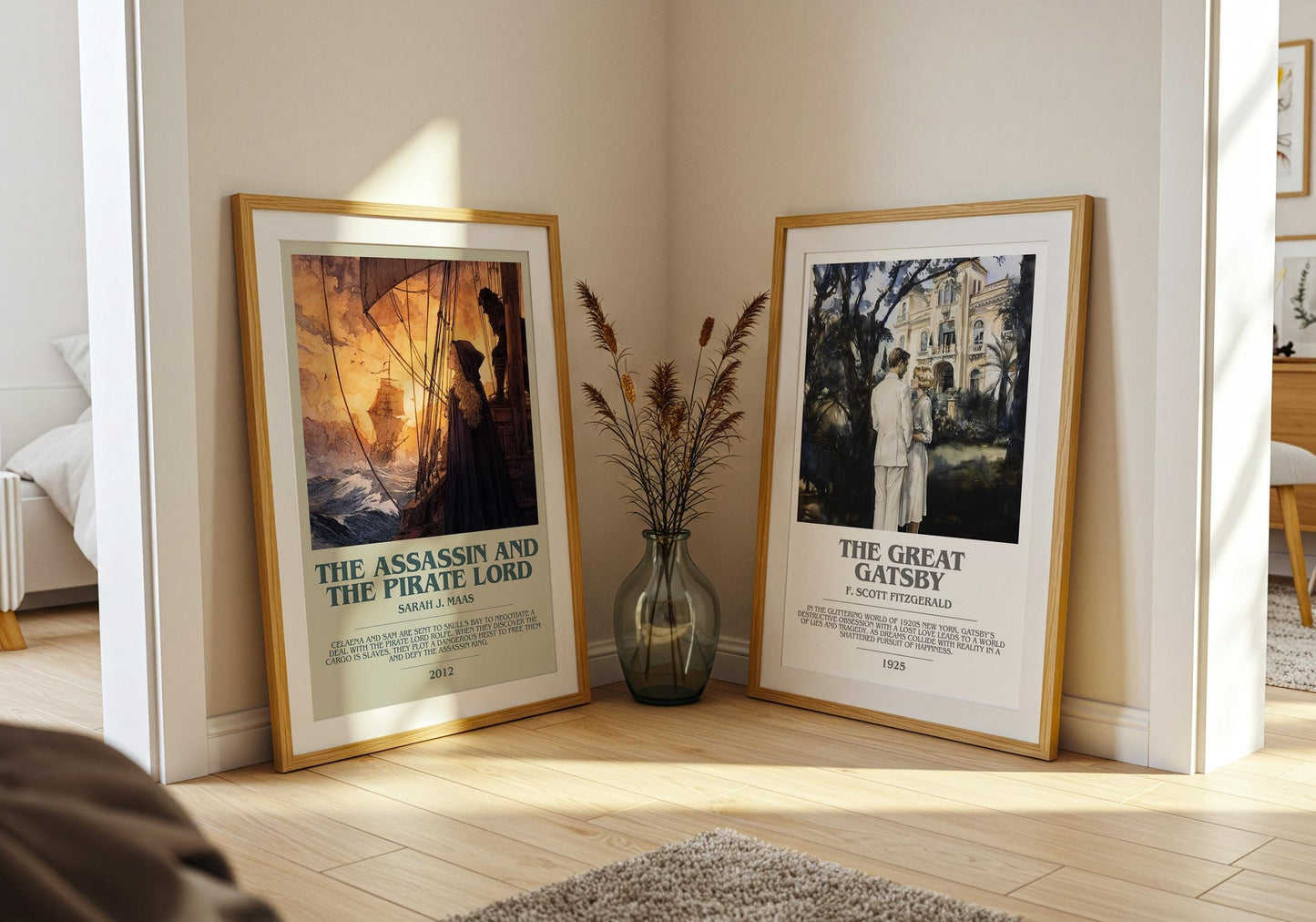 The Assassin And The Pirate Lord bookish poster paired in gallery wall – literary art prints