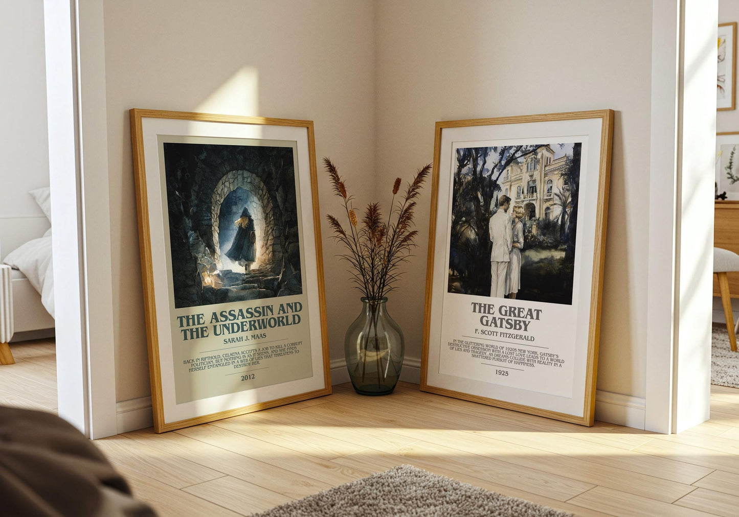 The Assassin And The Underworld bookish poster paired in gallery wall – literary art prints