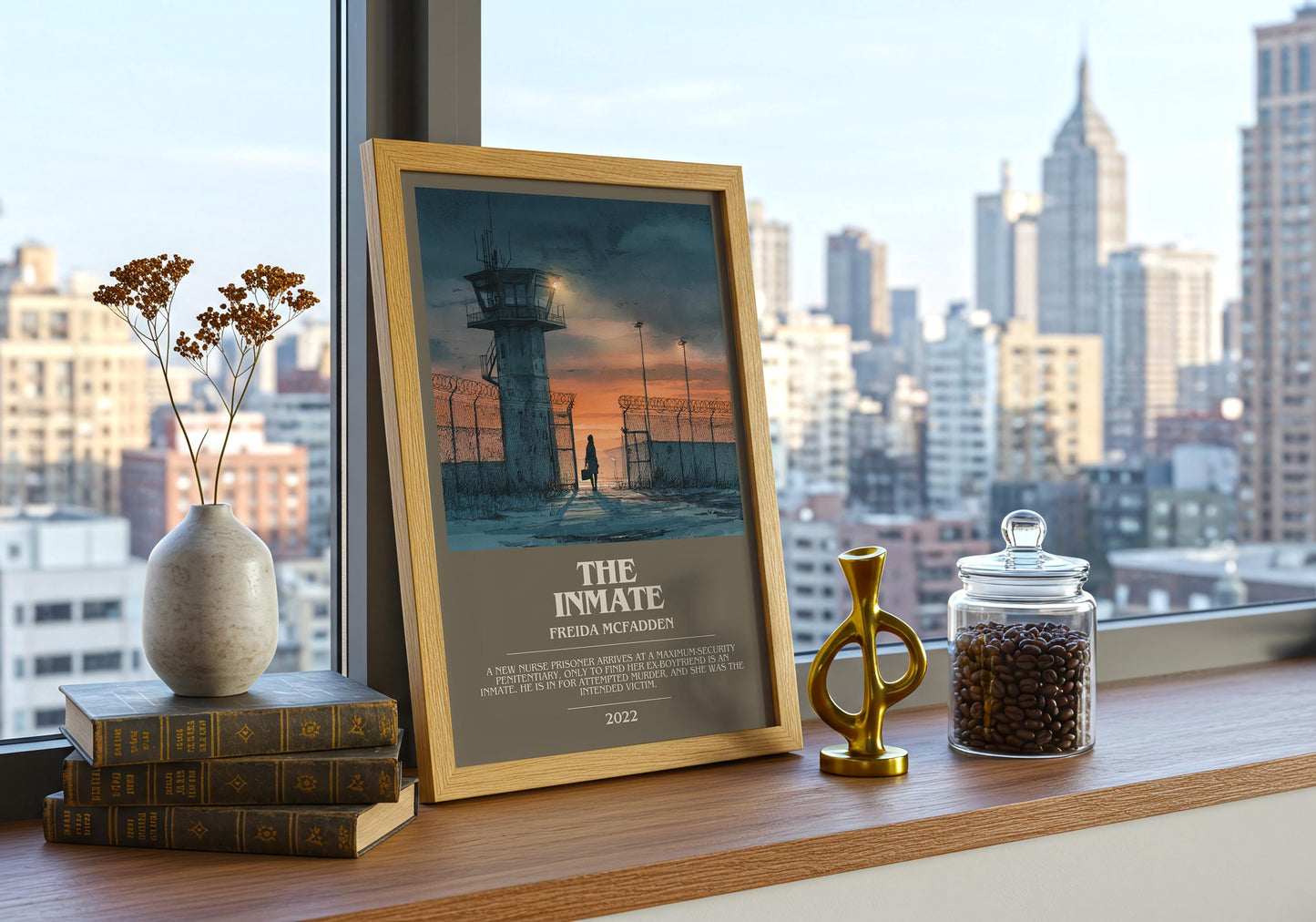 The Inmate bookish book poster framed on wall – thriller wall art