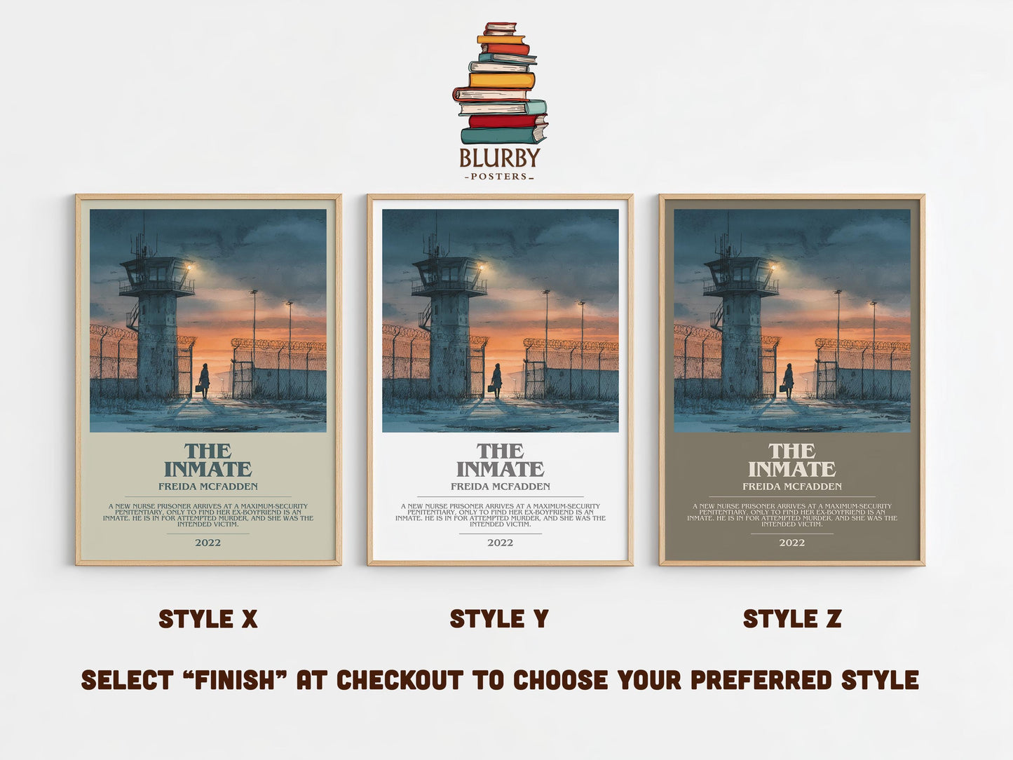 The Inmate bookish poster colour and style options – Freida McFadden book art