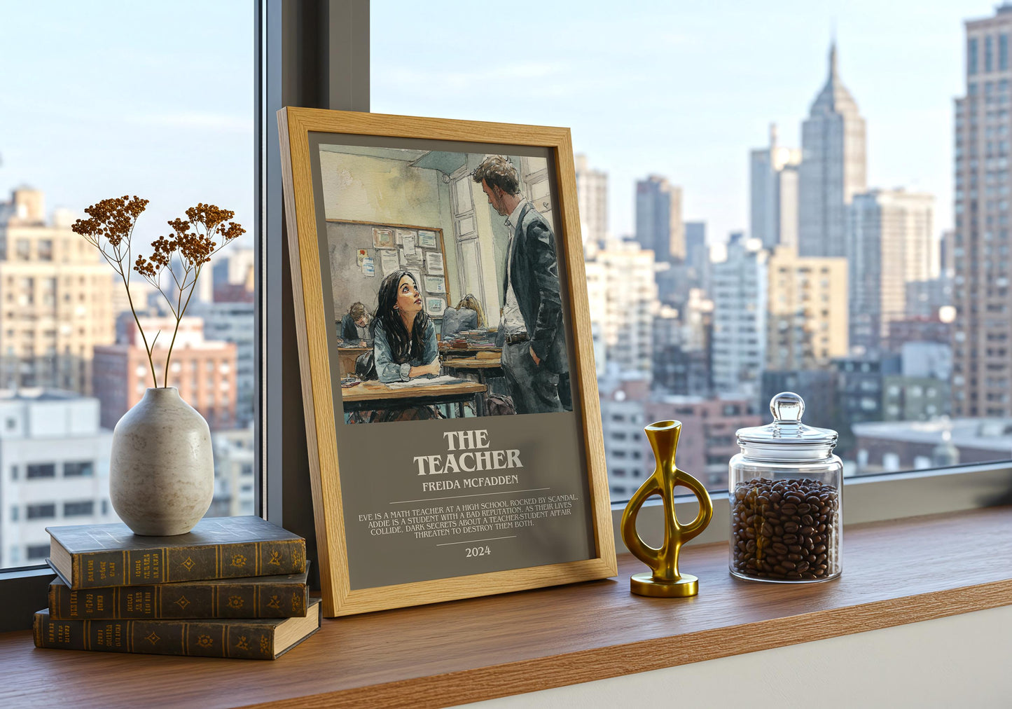 The Teacher bookish book poster framed on wall – thriller wall art