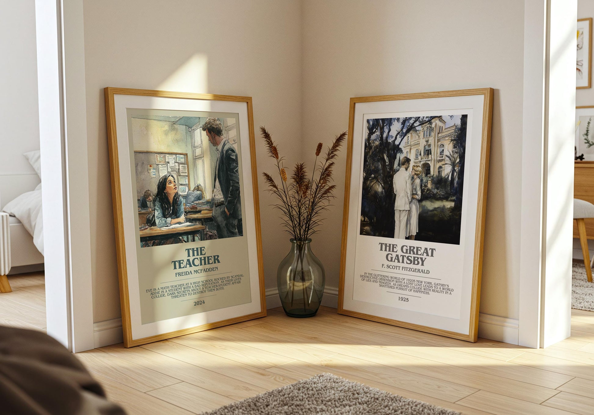 The Teacher bookish poster paired in gallery wall – literary art prints