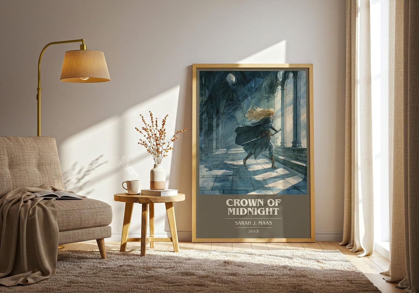 Crown of Midnight book cover book poster framed on wall – fantasy wall art